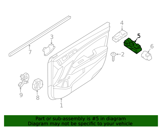 Genuine Window Switch for 20172022 Hyundai Elantra Part 93570F2100