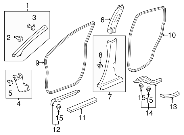 Pillar Garnish Assembly Genuine Honda 84180-S5A-J02ZC Pillar Garnish Assembly Genuine Honda 84180-S5A-J02ZC