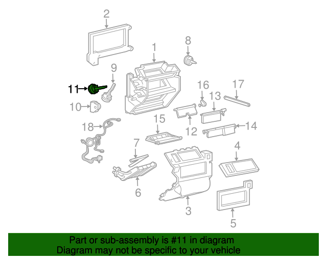 19962020 GM Heating and Air Conditioning Panel Mode Door Actuator