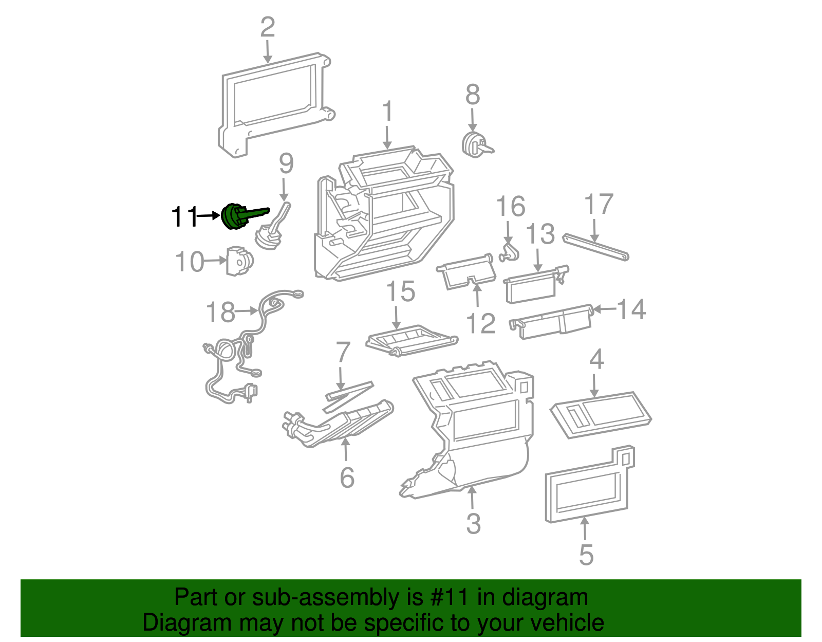 Heating and Air Conditioning Panel Mode Door Actuator - GM (89019069)