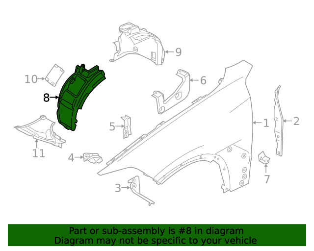 Genuine Ft Fender Liner for 2020-2024 BMW X6 | OEM Part# 51-71-7 
