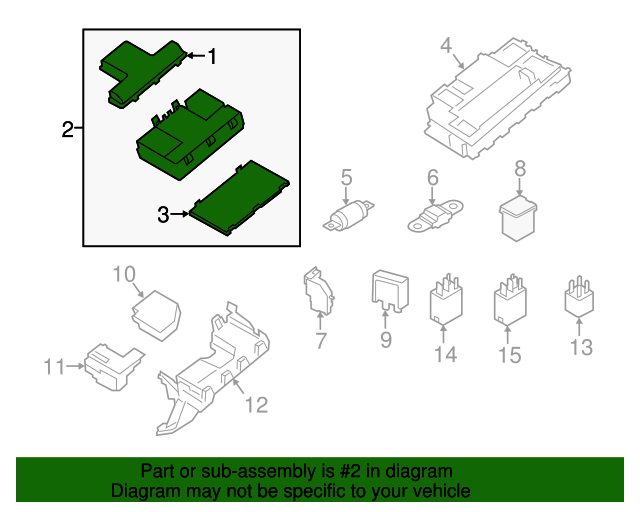 20152016 Lincoln MKZ OEM Box Assembly Fuse FG9Z14A068AD OEM Ford
