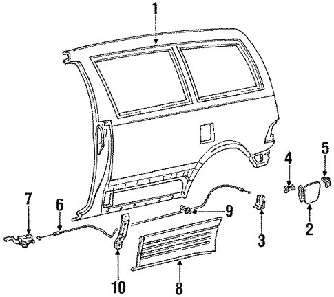 Side Panel & Components for 1995 Toyota Previa #1