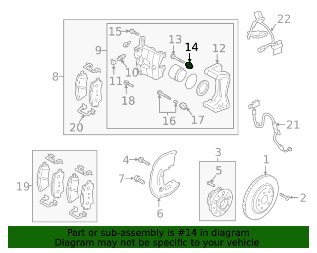 58164-2E000 - Disc Brake Caliper Pin Boot - 2005-2021 Hyundai ...