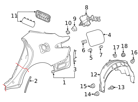 Fuel Door for 2019 Toyota Camry #0