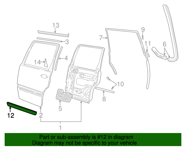 9178503 Body Side Molding 19982000 Volvo Volvo OEM Parts Direct