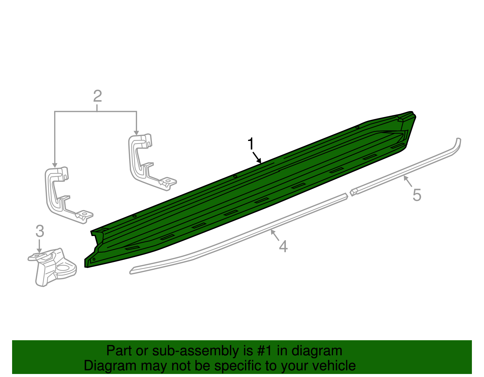2015-2020 GM Bright Chrome Driver Side Running Board 22813704 GM ...