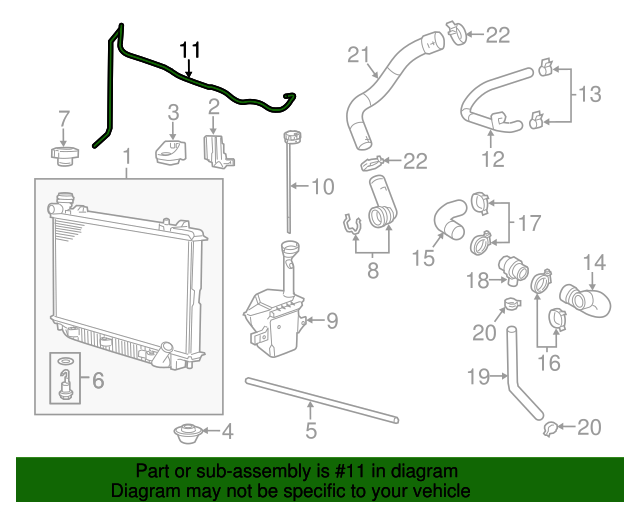 92421240 GM Coolant Recovery Reservoir Hose GM Parts Store