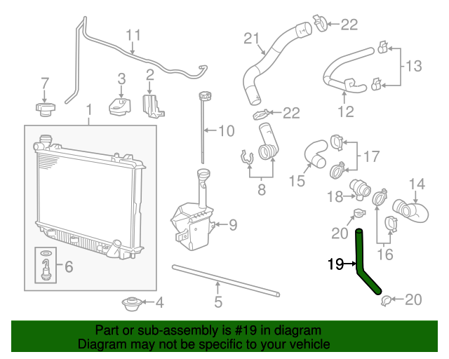 92457862 Radiator Bypass Hose 20112017 Chevrolet Chevrolet Parts