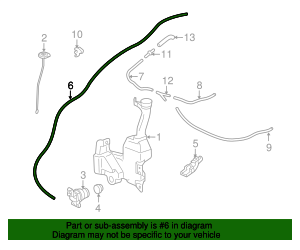 76838-TP6-A01 - Windshield Washer Hose 2010-2015 Honda | AutoNation Parts