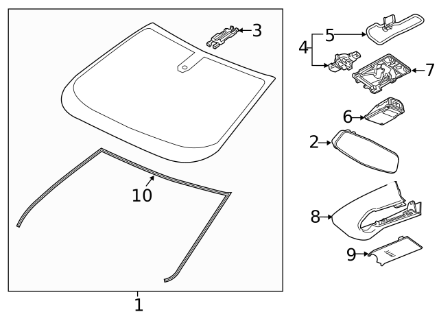 2020-2024 Cadillac XT6 Windshield 84739468 | GM Parts Center