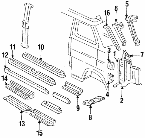 Rocker for 1985 Ford E-150 Econoline | Ford Parts Direct