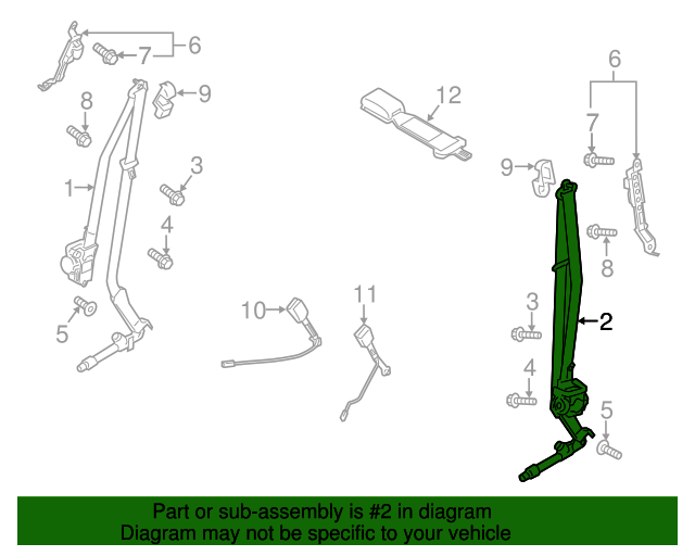 20162021 Mazda CX3 Seat Belt Assembly DBYG57L90A
