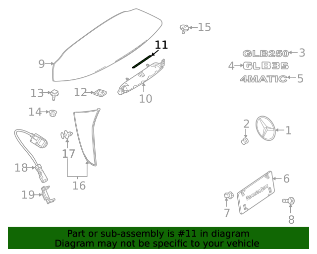 156-989-00-85-65 - Rear Spoiler Seal 2020-2023 Mercedes-Benz 