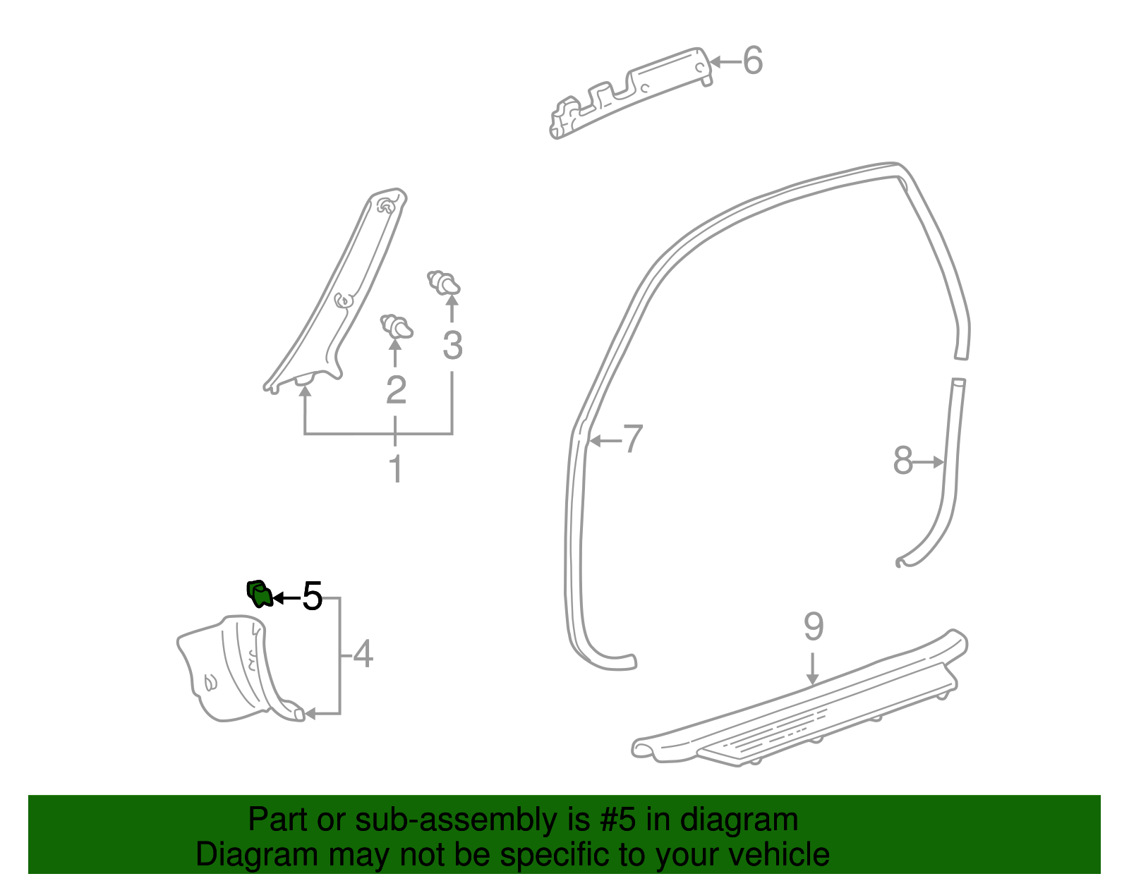 Lock Pillar Trim Retainer - Scion (90468-05112)