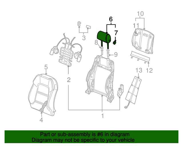 20102015 Audi Q7 Headrest 8P0881902BGEG2 Audi USA Parts