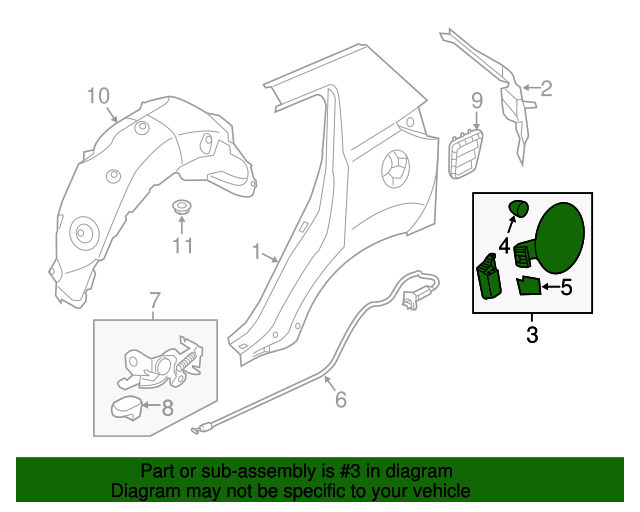 20112016 Kia Sportage Fuel Door 695103W000