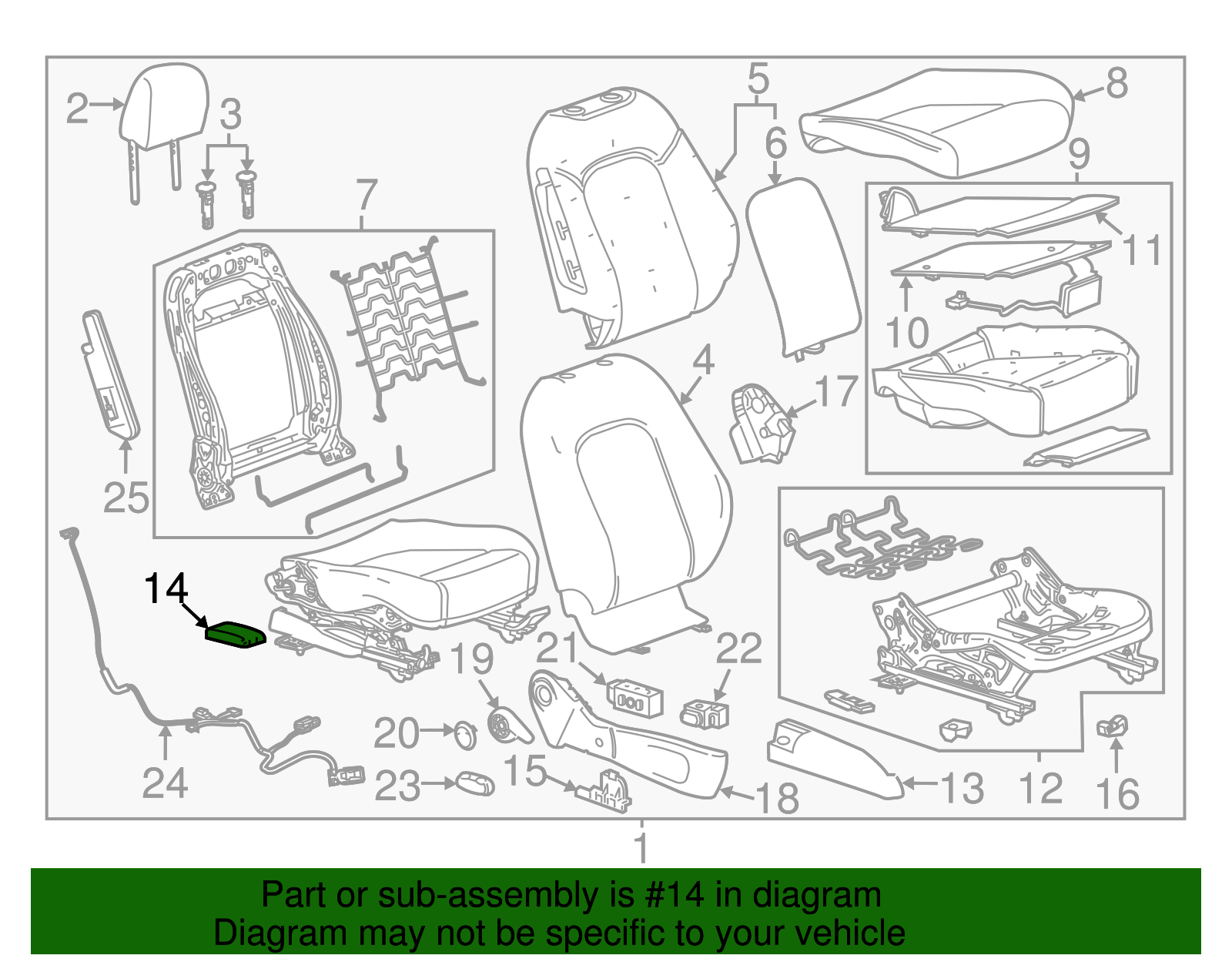 Jet Black Passenger Seat Riser Cover - GM (95910746)