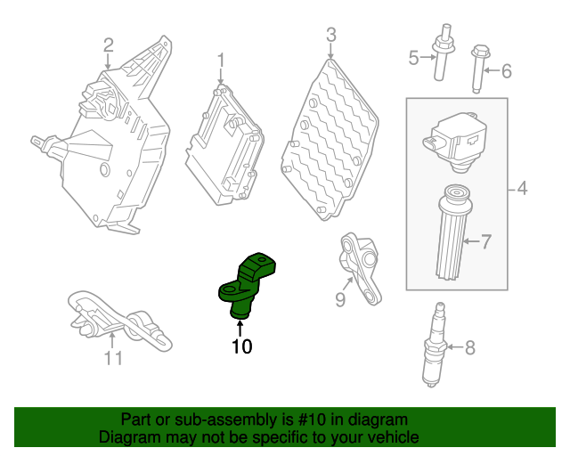 AS7Z6B288D Camshaft Position Sensor 20122023 Ford Ford OEM Parts