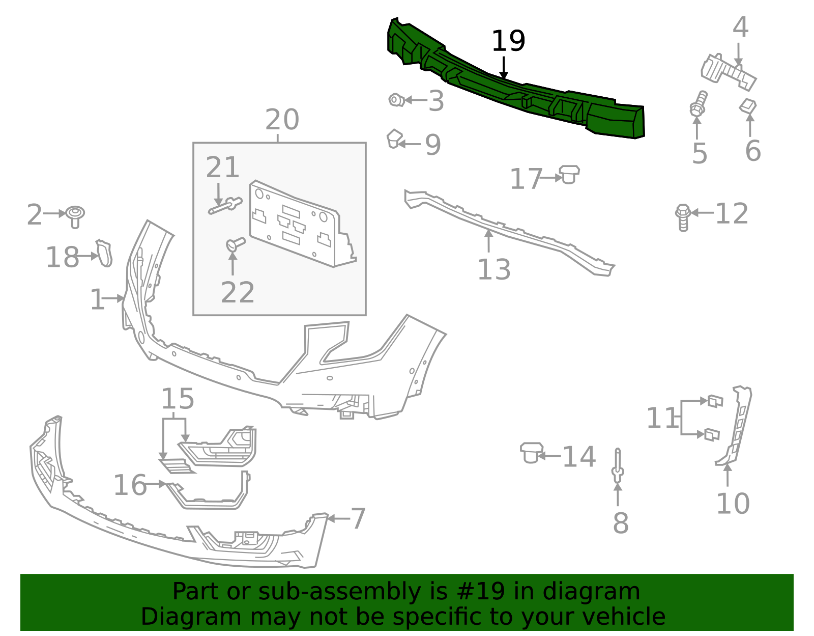 Front Bumper Fascia Energy Lower Absorber - GM (84406661)