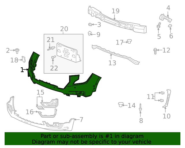 20222023 GMC Terrain Primed Front Bumper Upper Fascia 84931973 GM