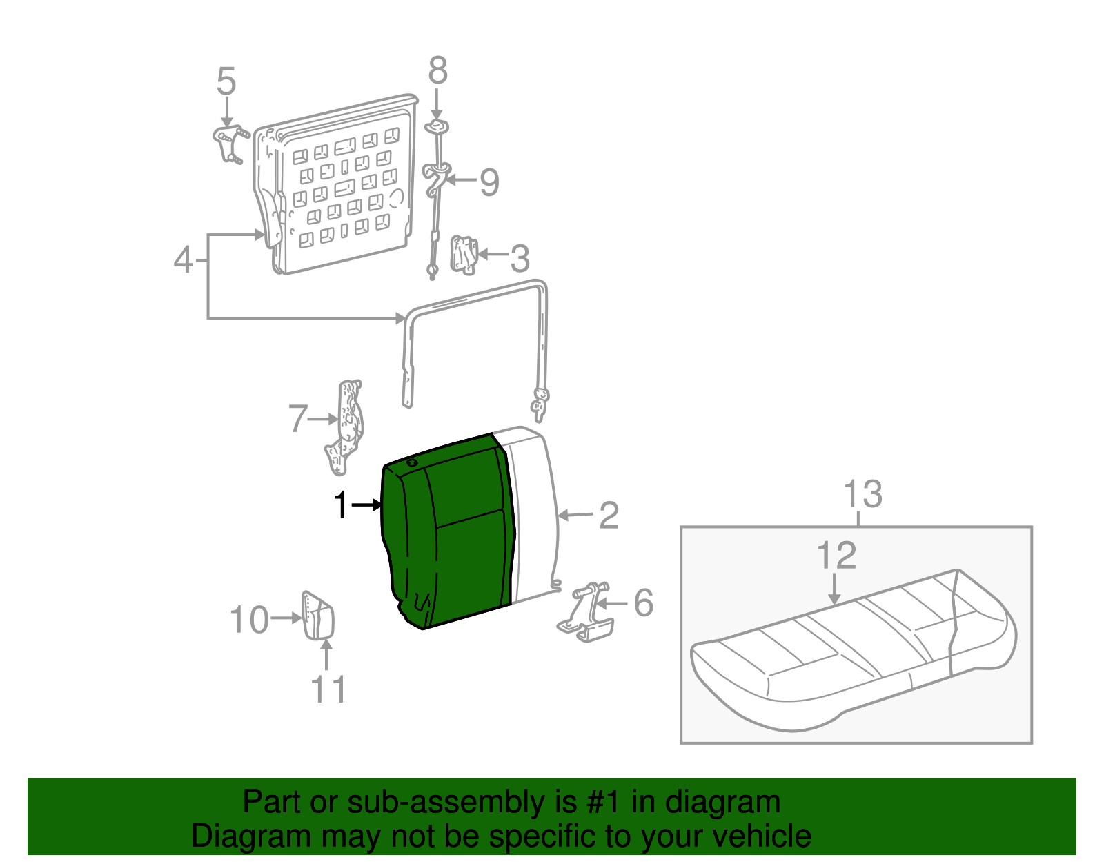 Seat Back Cover - Ford (YF4Z-7466600-BAB)