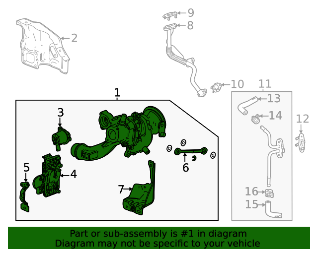 Genuine OEM GM Part - Turbocharger 25204527 - Parts Overstock 