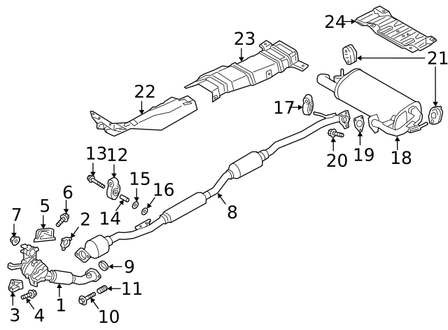 Premier Auto Exhaust Catalytic Converter For 2000-2005 Mitsubishi Eclipse 3.0L - Rear With Gaskets