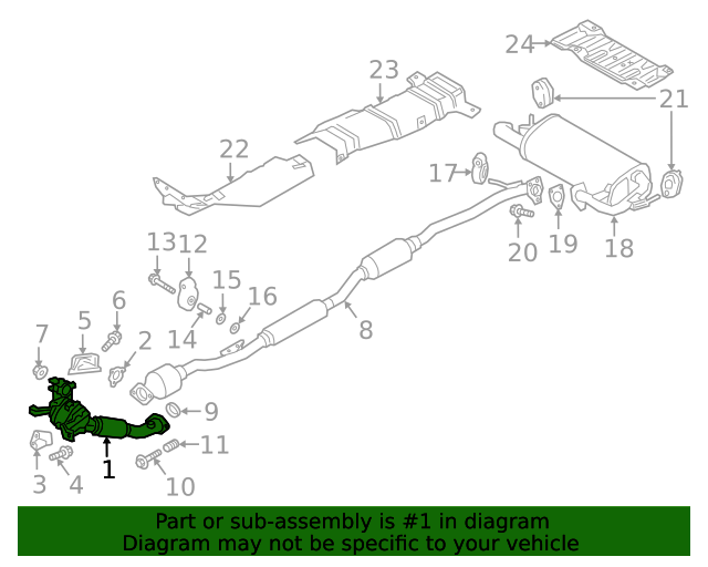 20182022 Mitsubishi Eclipse Cross Catalytic Converter 20800W840P Mitsubishi Parts Warehouse