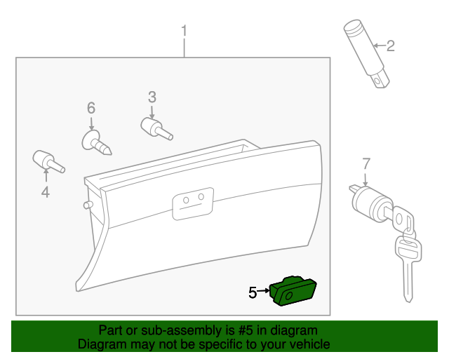 20042010 Toyota Sienna Glove Box Latch 55506AE010B0 Toyota Parts Center