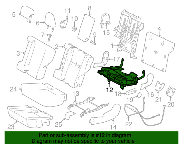 TOYOTA Genuine 71660-42030 Seat Cushion Frame