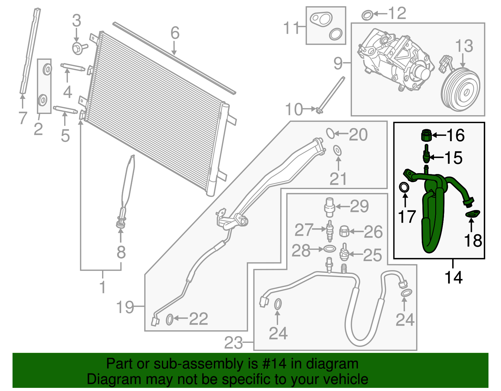 Motorcraft™ A/C Refrigerant Suction Hose - Ford (YF-37568)