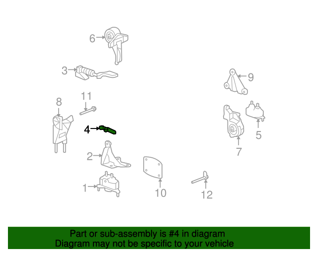 25791904 Engine Mount Snubber Bracket 20062008 GM