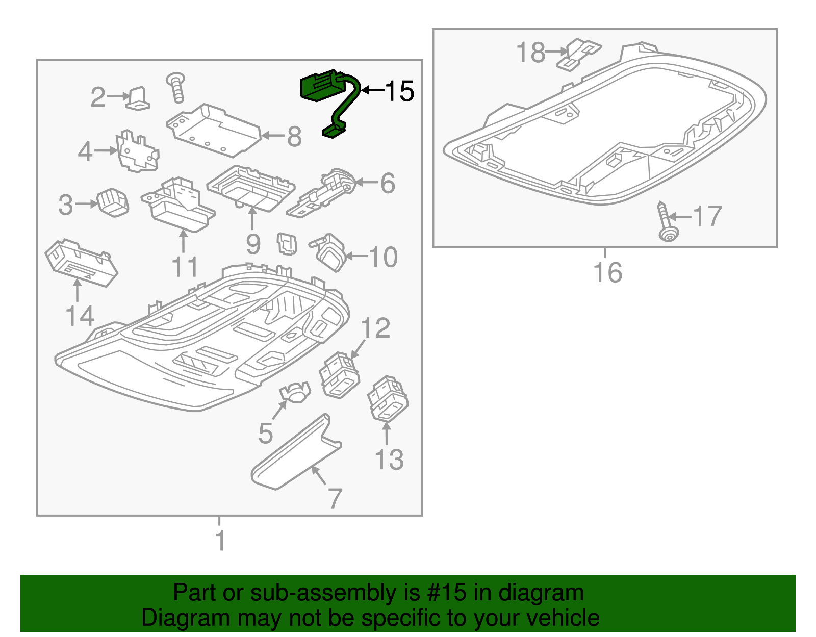 Roof Console Wiring Harness - Buick (90904551)