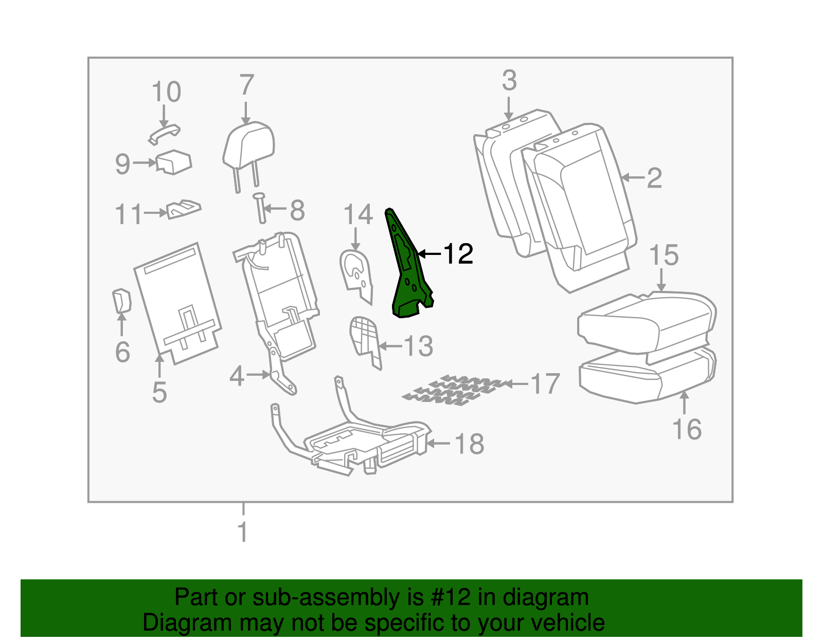 Passenger Side Rear Seat Recliner - GM (96839535)