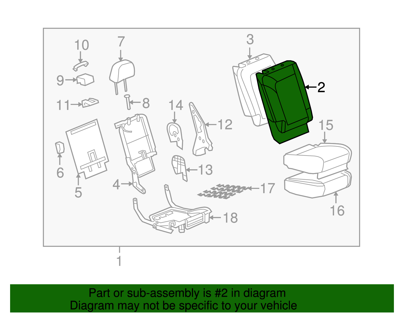 Seat Assembly-Rear                             *Titanium - GM (96850140)