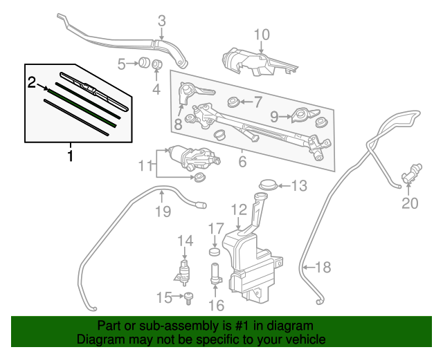 20142020 Acura MDX Blade, Windshield Wiper (650MM) 76620TZ5A01