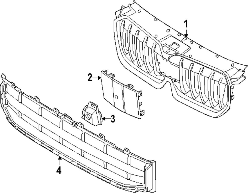 20232025 BMW X1 Bmw Oem Front Shadowline Grille 51135A0BB85 OEM