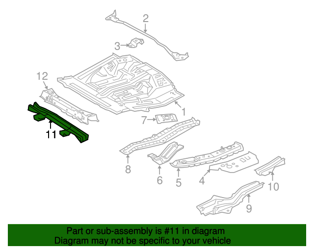 20062013 Toyota Highlander Floor Pan Reinforcement 5780648020