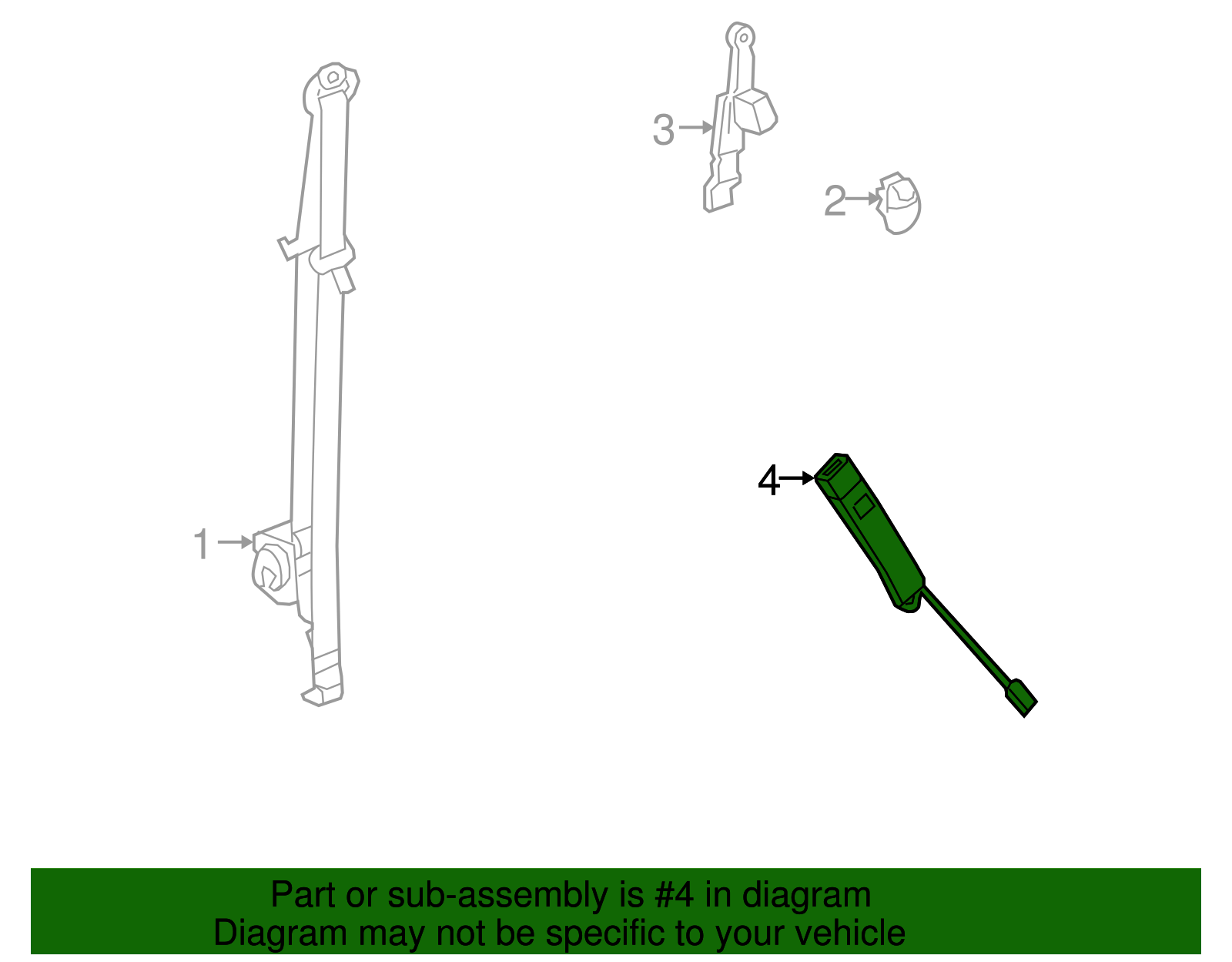 Belt Kit, P/Seat (Bkl Side) - GM (19209036)