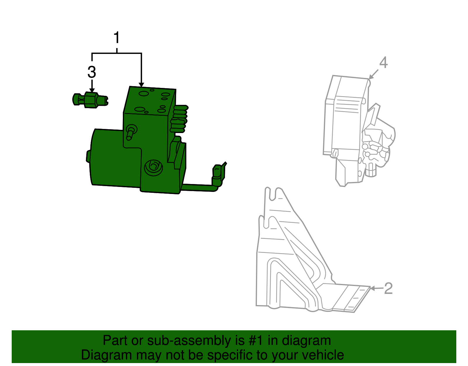 ABS Pressure Modulator Valve with Bolts - Cadillac (89060233)