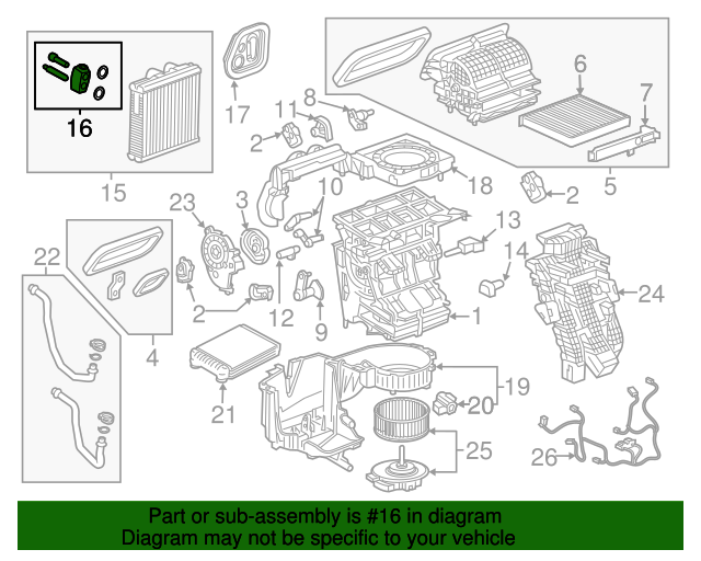 20172022 GM Air Conditioning Evaporator Thermal Expansion Valve Kit