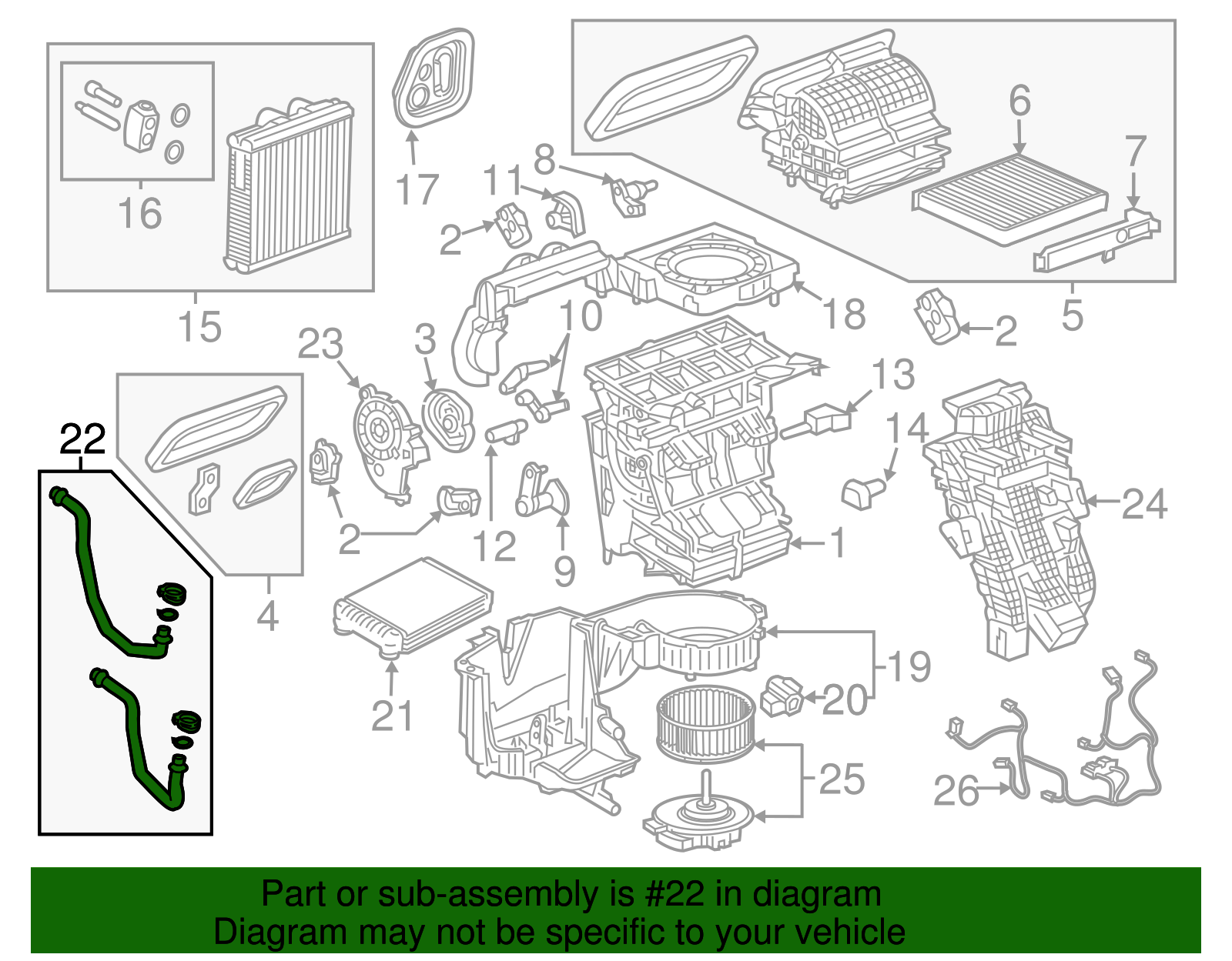 HVAC Heater Tube Kit - GM (84081111)