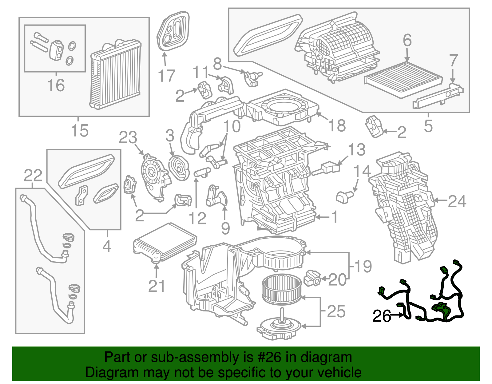 Air Conditioning Wiring Harness - Cadillac (84116407)