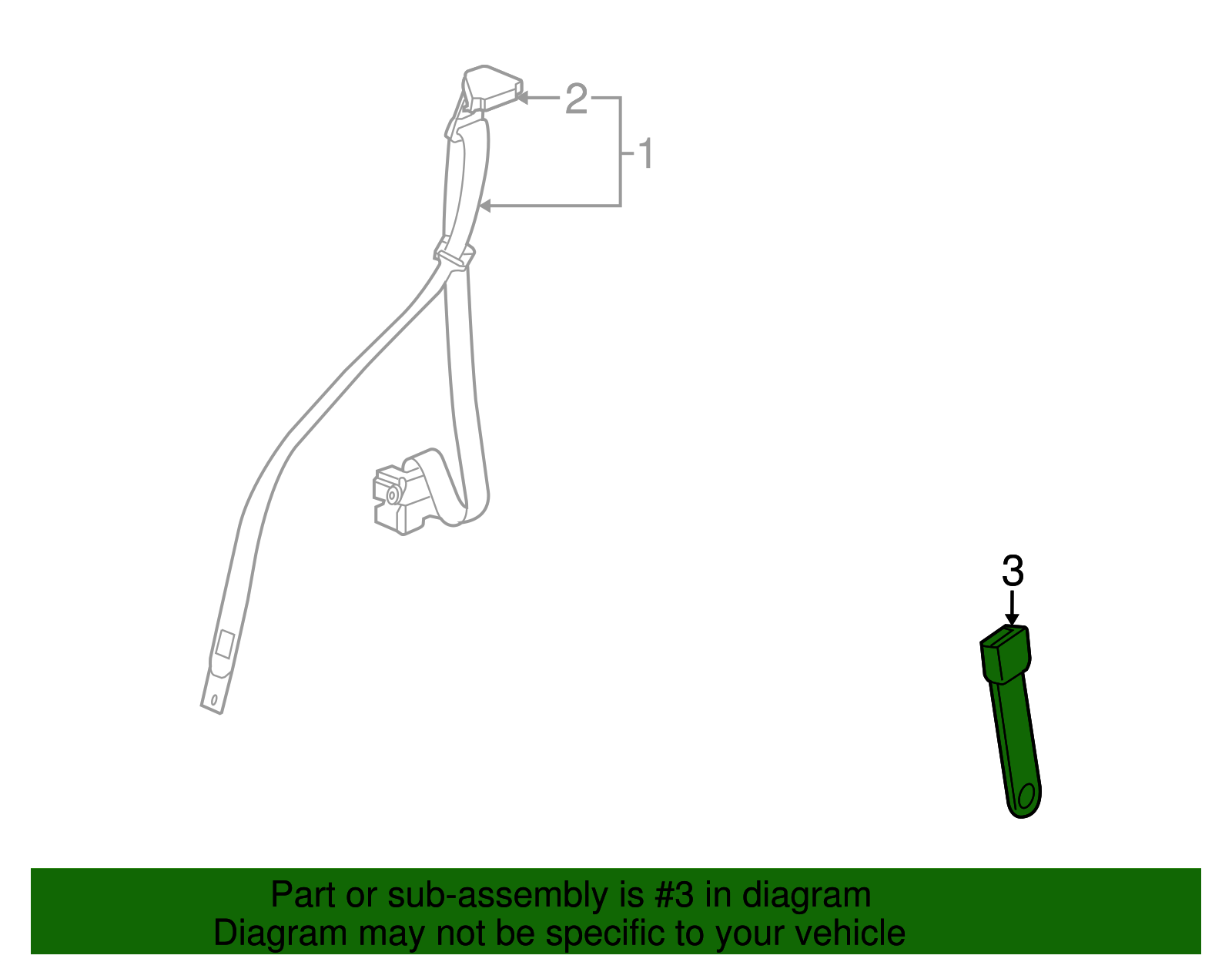 Medium Cashmere Rear Seat Belt with Buckle - GM (89026017)