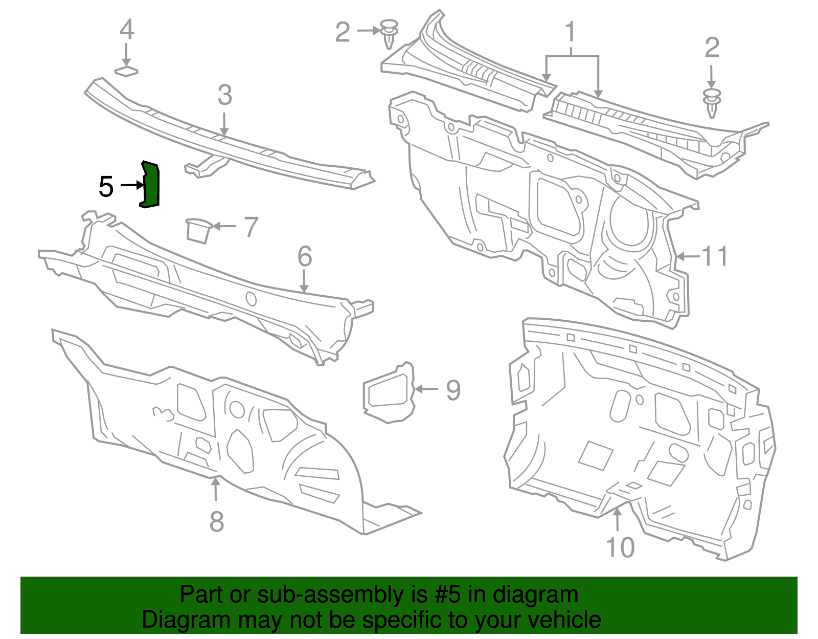 Plenum Panel Center Reinforcement - GM (96899408)