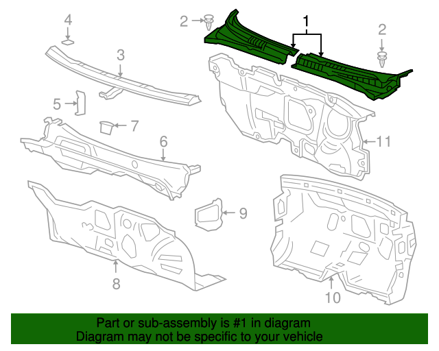 42476131 GM Driver Side Air Inlet Grille Panel GM Parts Store