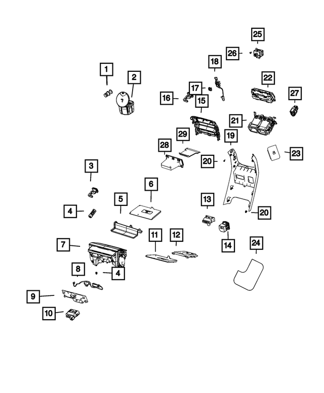 20222024 Jeep Grand Cherokee Center Console Bezel 7KD95TX7AA Mopar
