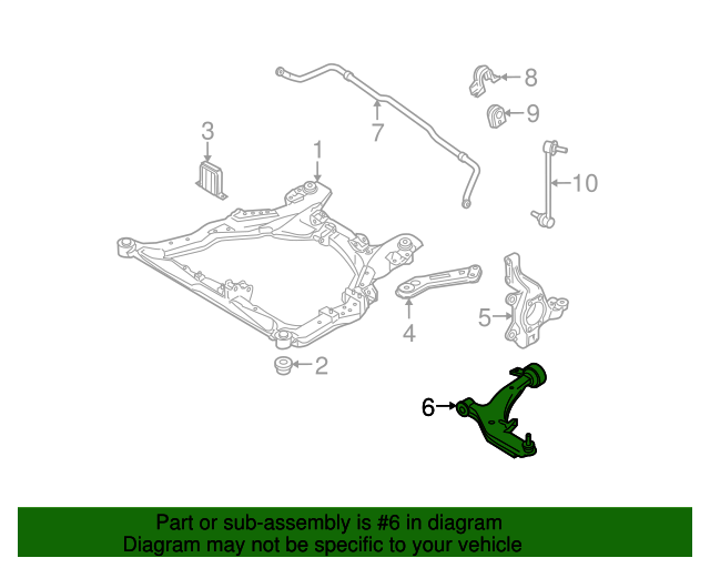 20042009 Nissan Quest Lower Control Arm 54500CK000 Nissan Parts Plus