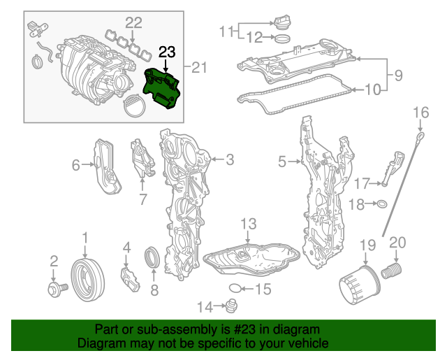 20182023 Toyota Intake Manifold Cover 12613F0010 Toyota Parts Center